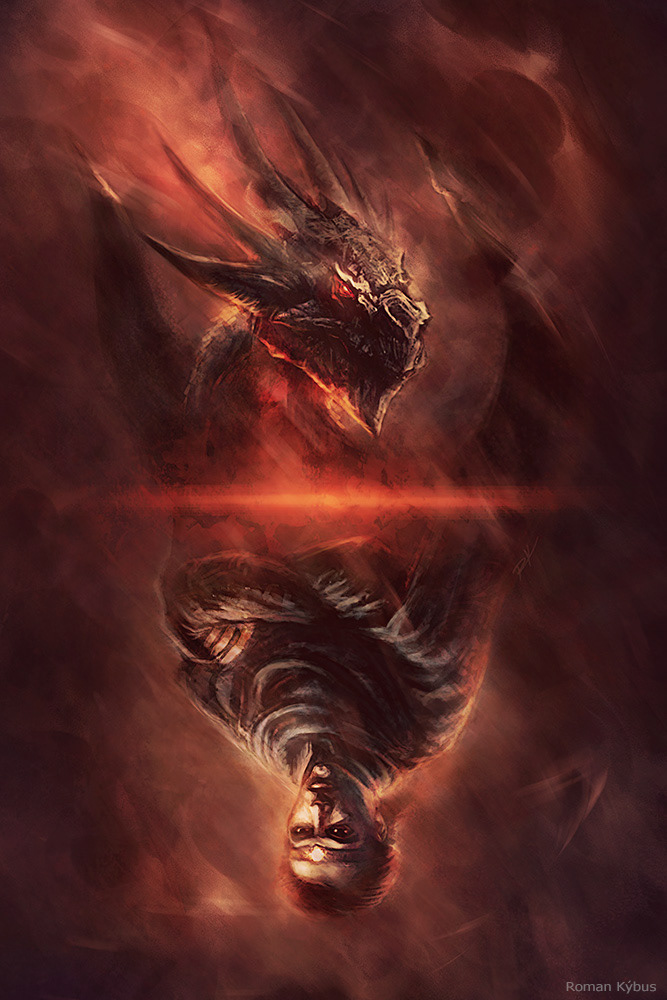 H. Veselá - Drak bere vše / painting on book cover