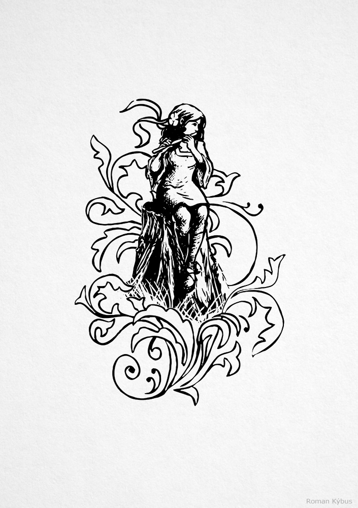 Z. Holub - Zpívající meč / book illustration