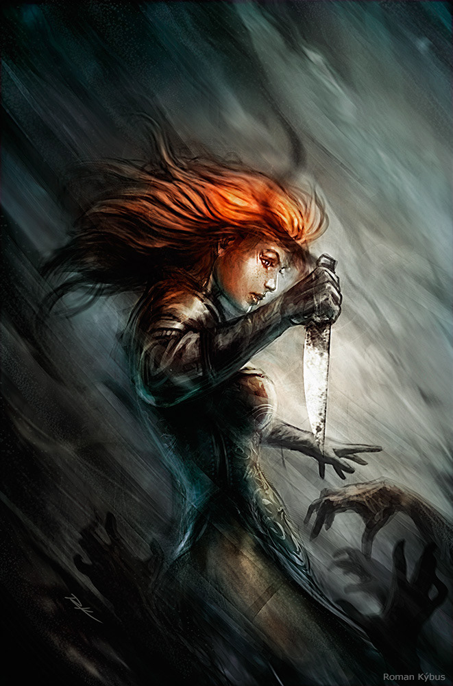 H. Veselá - Magnólie a démon / painting on book cover