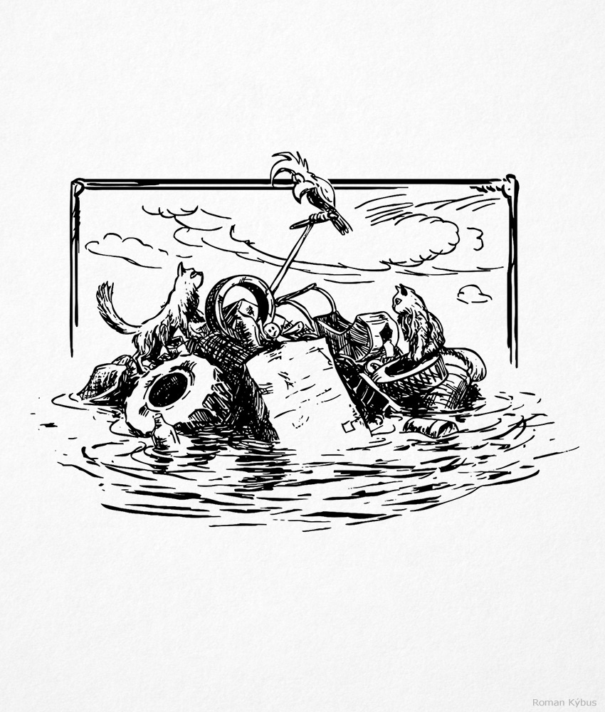 Z. Holub - Kostičkova dobrodružství v Kočkomoří / book illustration