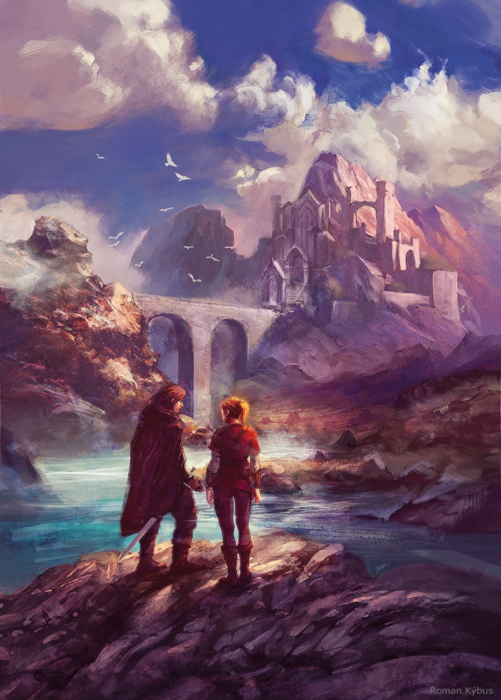 M. Prášková - Mágové z Agarveny – Prokletá pevnost / painting on book cover