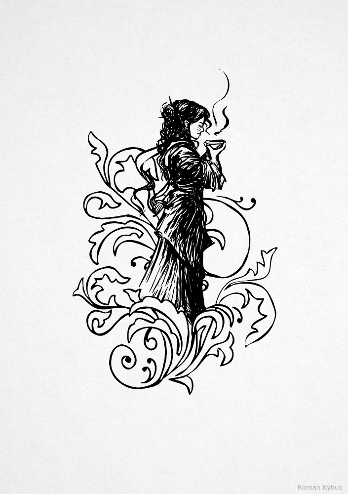 Z. Holub - Zpívající meč / book illustration