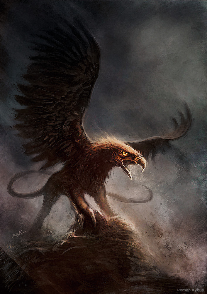 K. J. Taylor - The Dark Griffin / painting on book cover