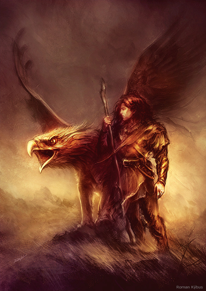 K. J. Taylor - The Griffin's Flight / painting on book cover