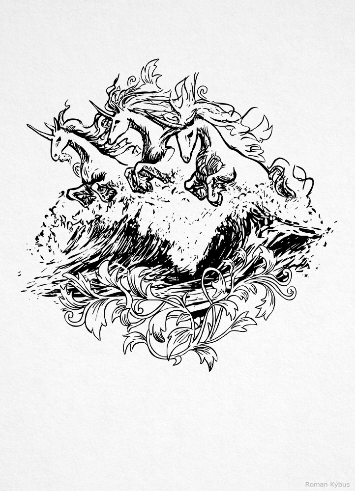 P. S. Beagle - The Last Unicorn / book illustration