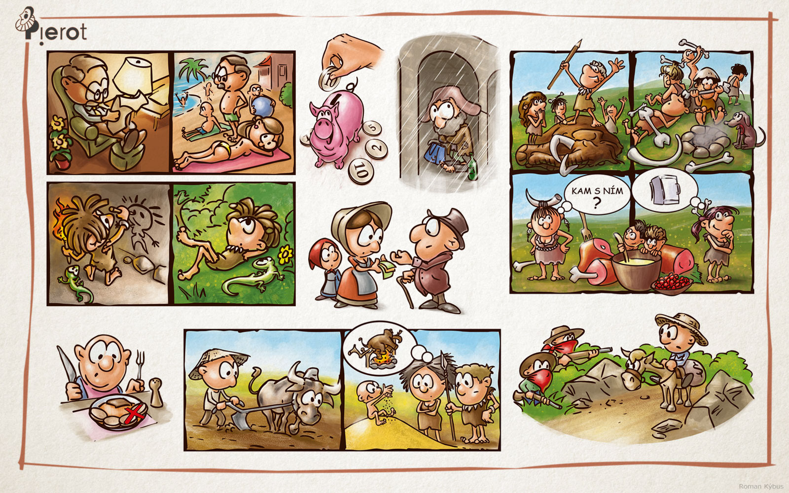 Pierot - Naučme se hospodařit - Finanční gramotnost pro 1. stupeň ZŠ / textbook illustrations