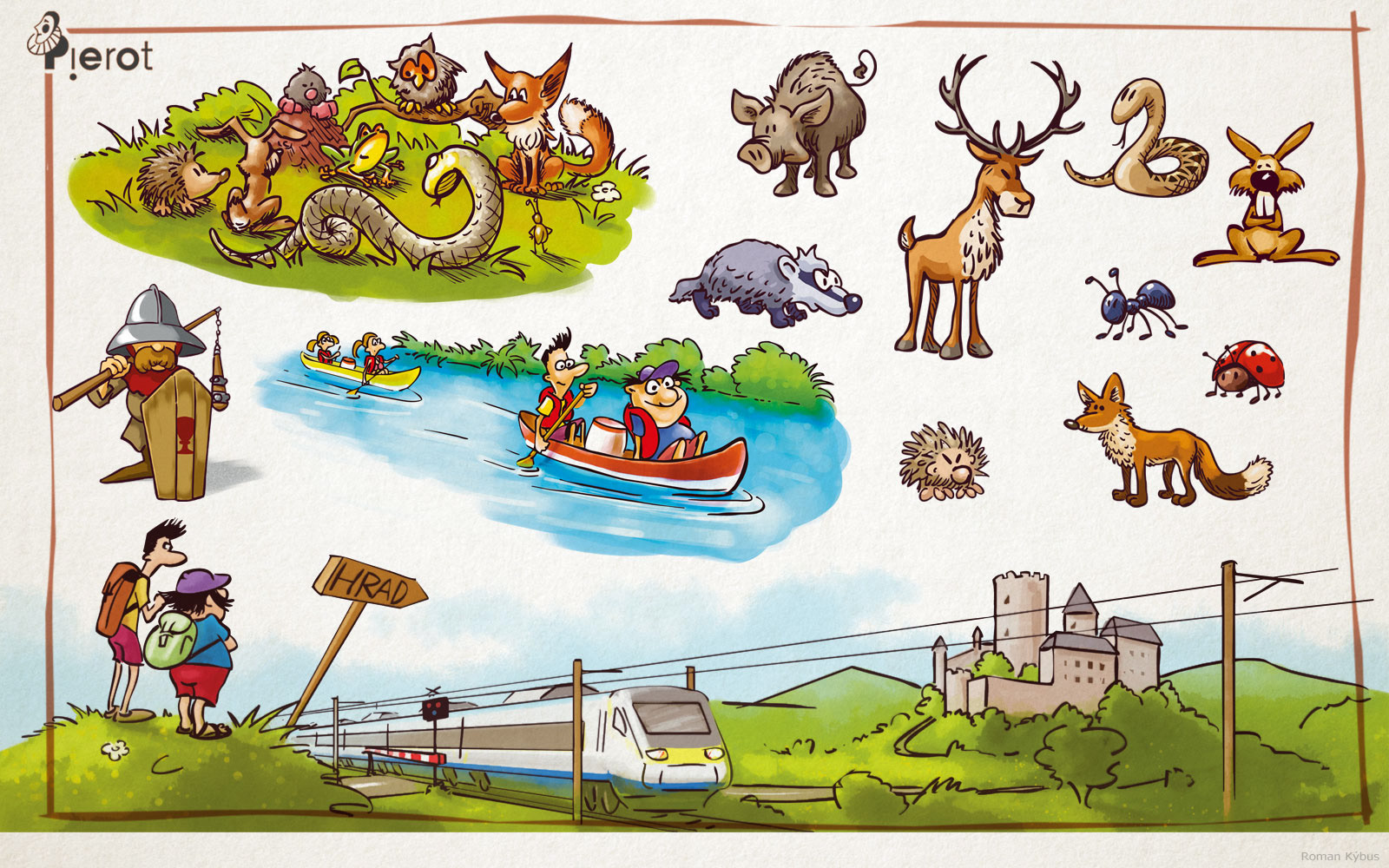 Pierot - Hurá na prázdniny, opakování 4. ročníku / textbook illustrations