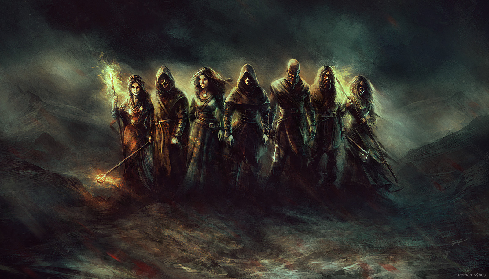 Gates of Skeldal: 7 Mages / illustration for video game