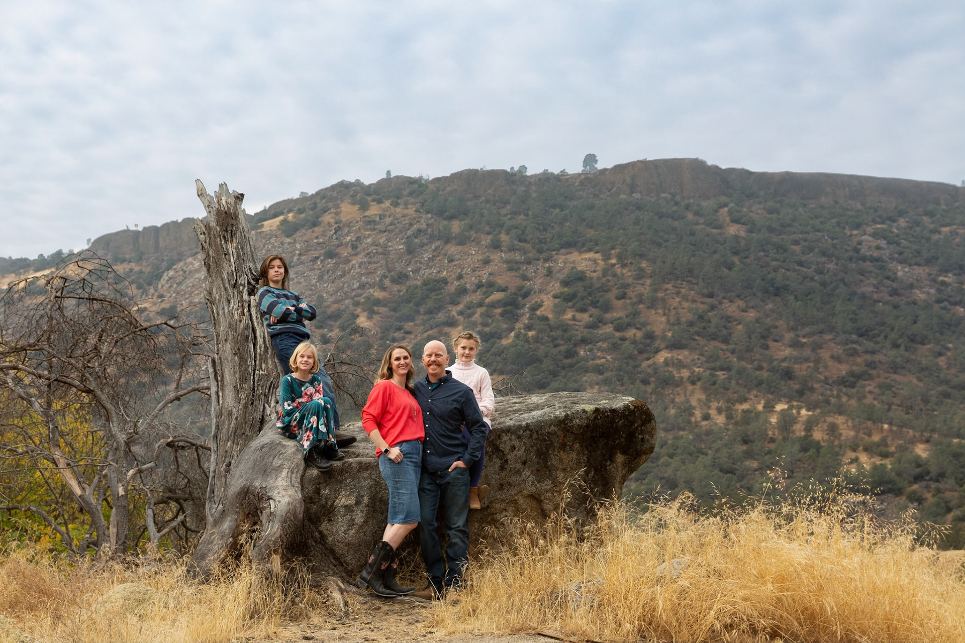 Family photo in the mountains