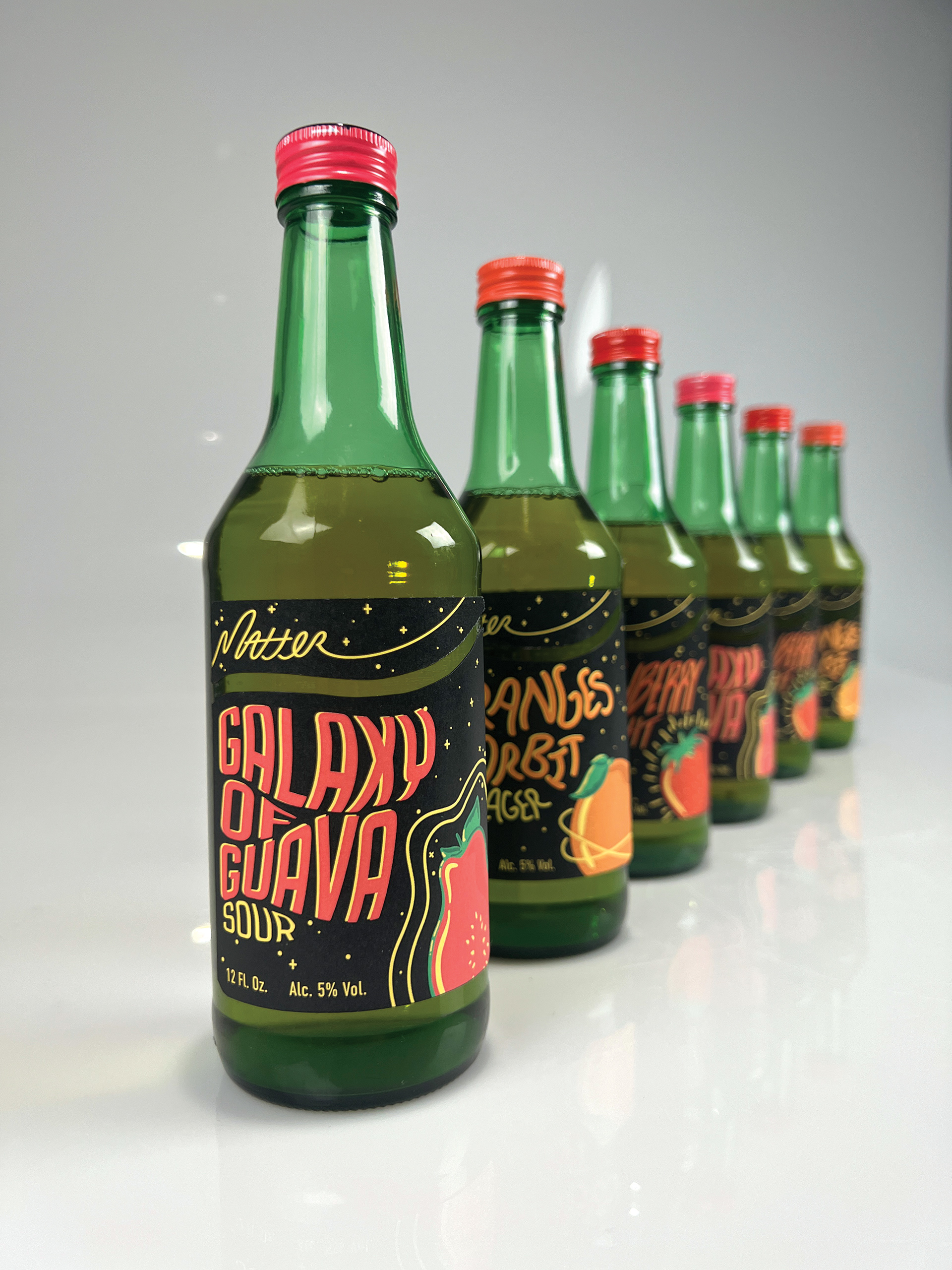 lined up bottles