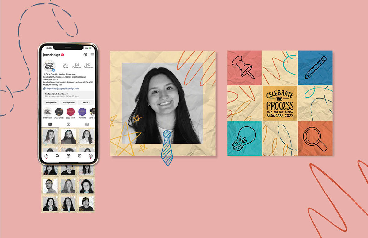 On the left is the showcase instagram. In the middle is our bio photo treatment. On the right is our initial post kicking off our showcase theme.