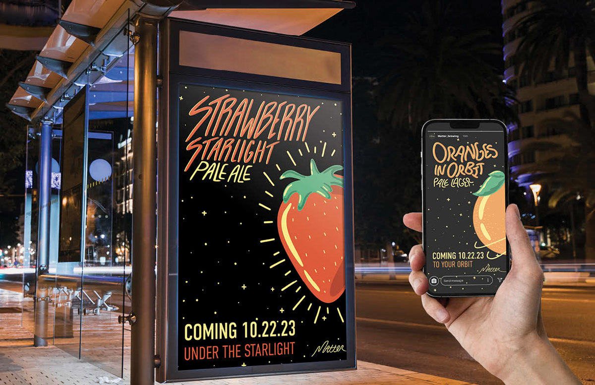 bus stop ad and instagram story ad