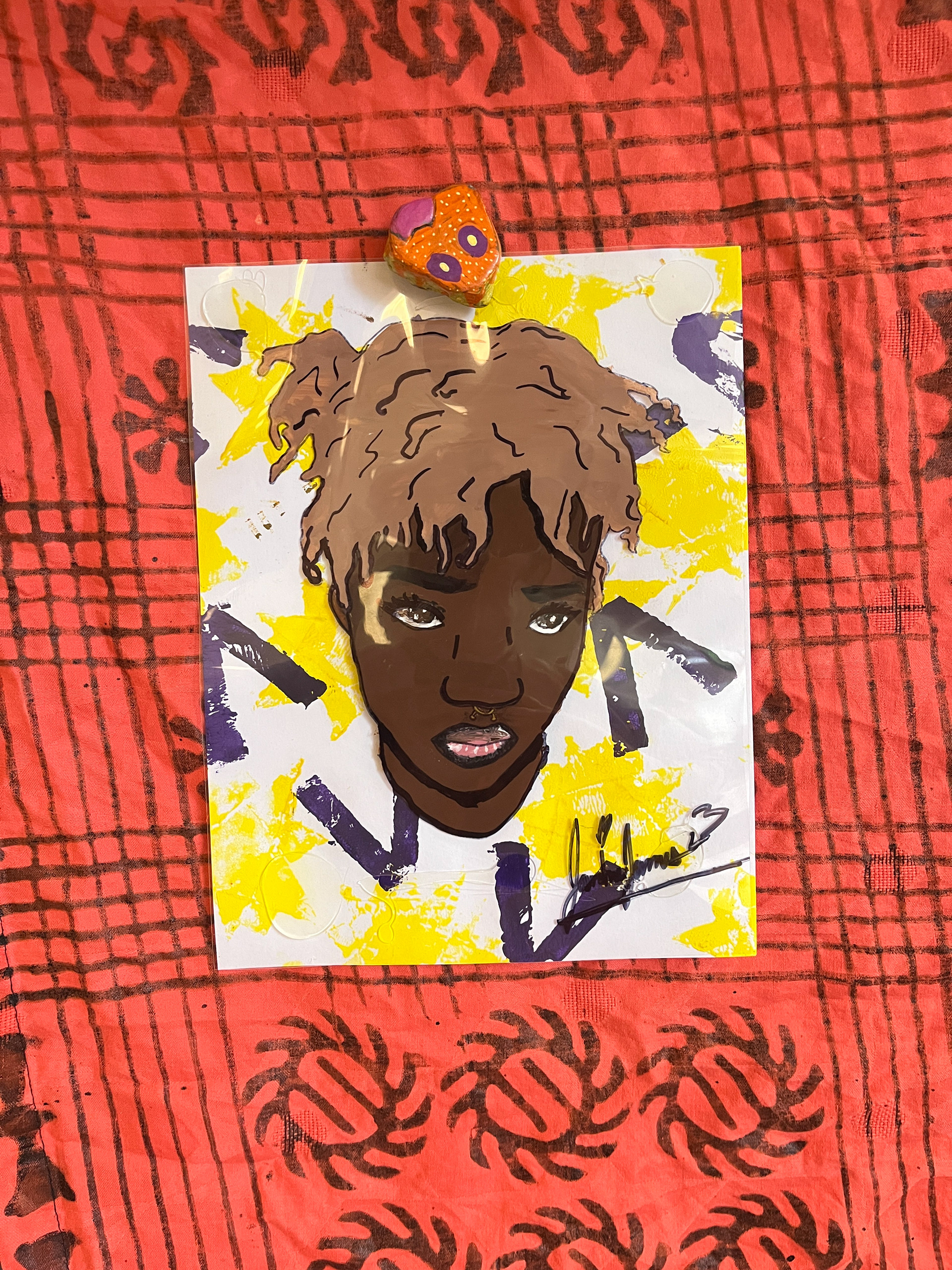 Mixed Media Portrait by student in Visual Art 2