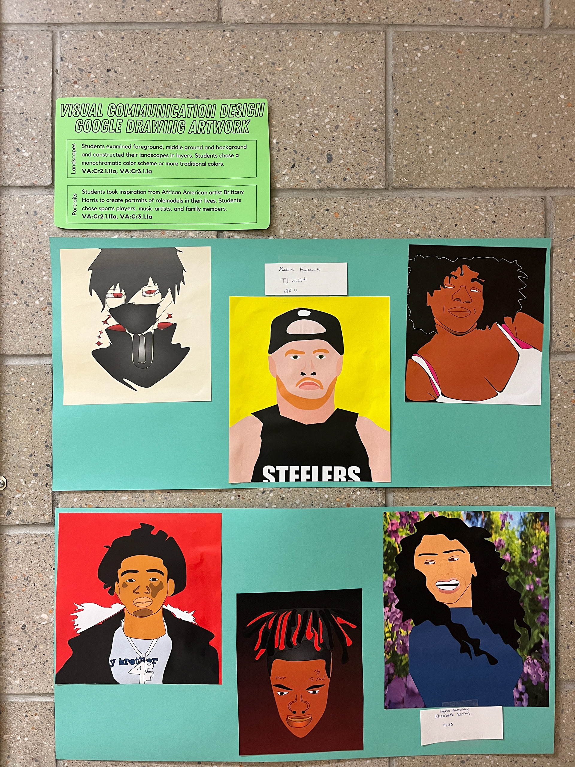 Digital Portrait Assignment created by Visual Communication Design 1 students. 