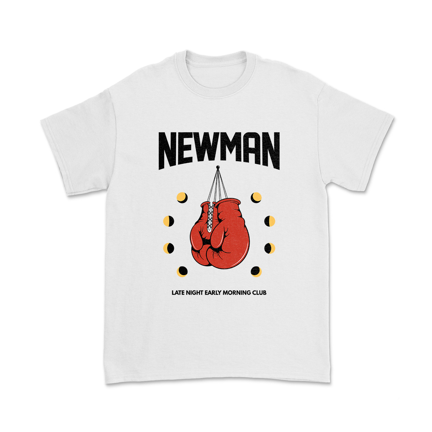 White t-shirt with boxing glove print