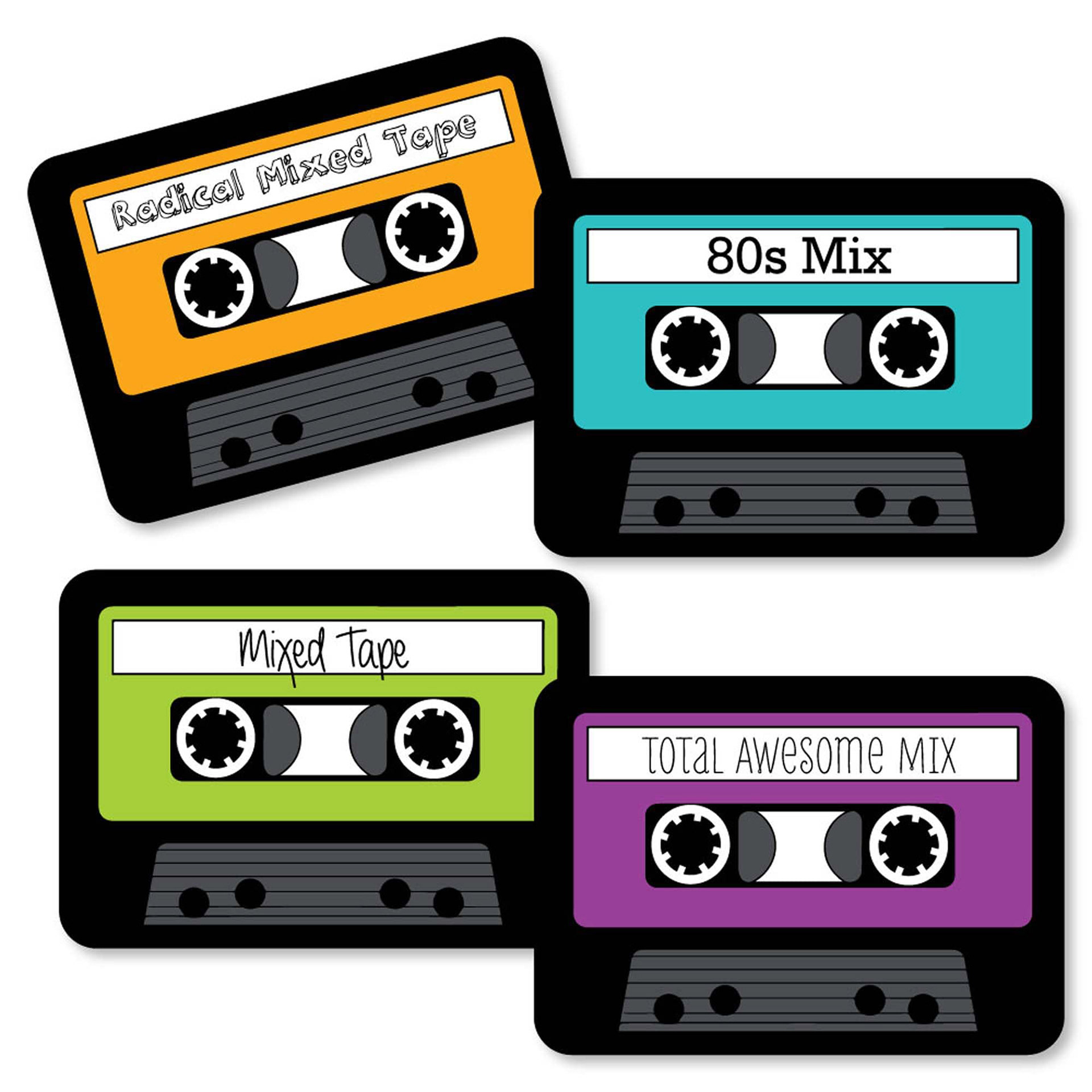 cassette tapes icons of 1980s