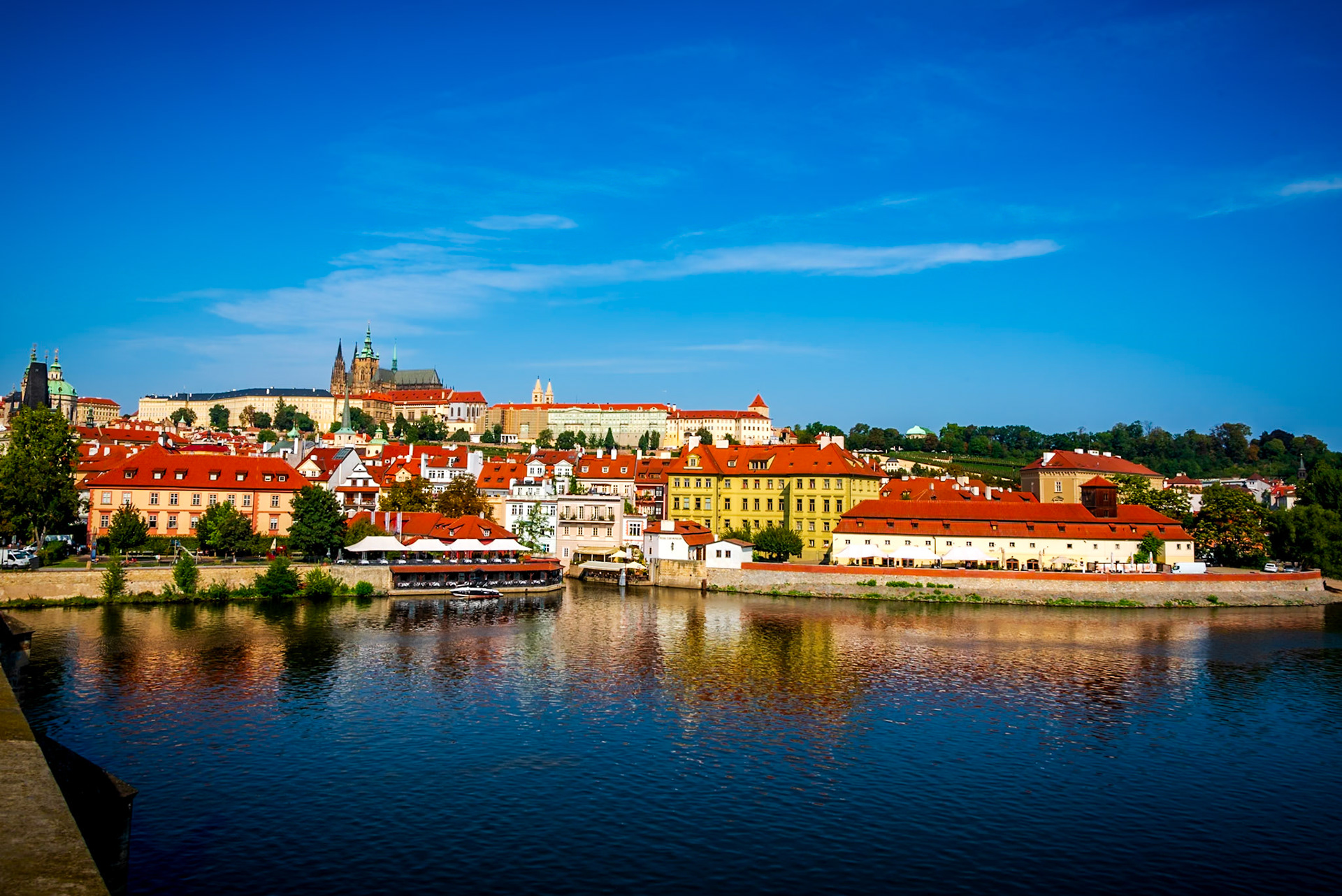 Vitus Cathedral & Prague Castle over Vitava River