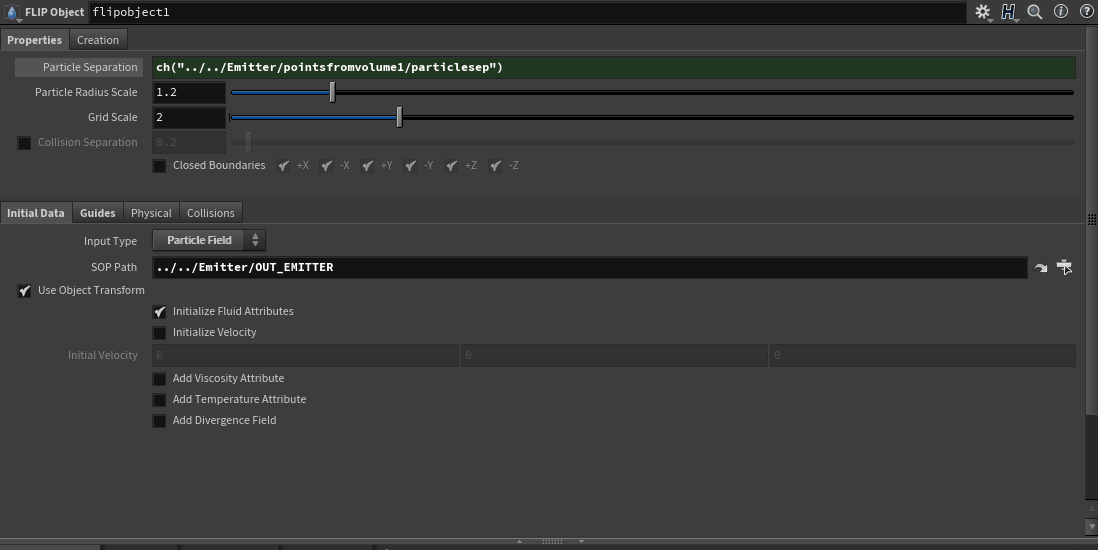 Flip Object Settings