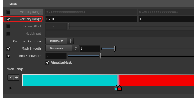 Vorticity Mask Settings