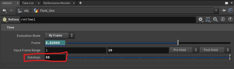 Retime Node - Substeps