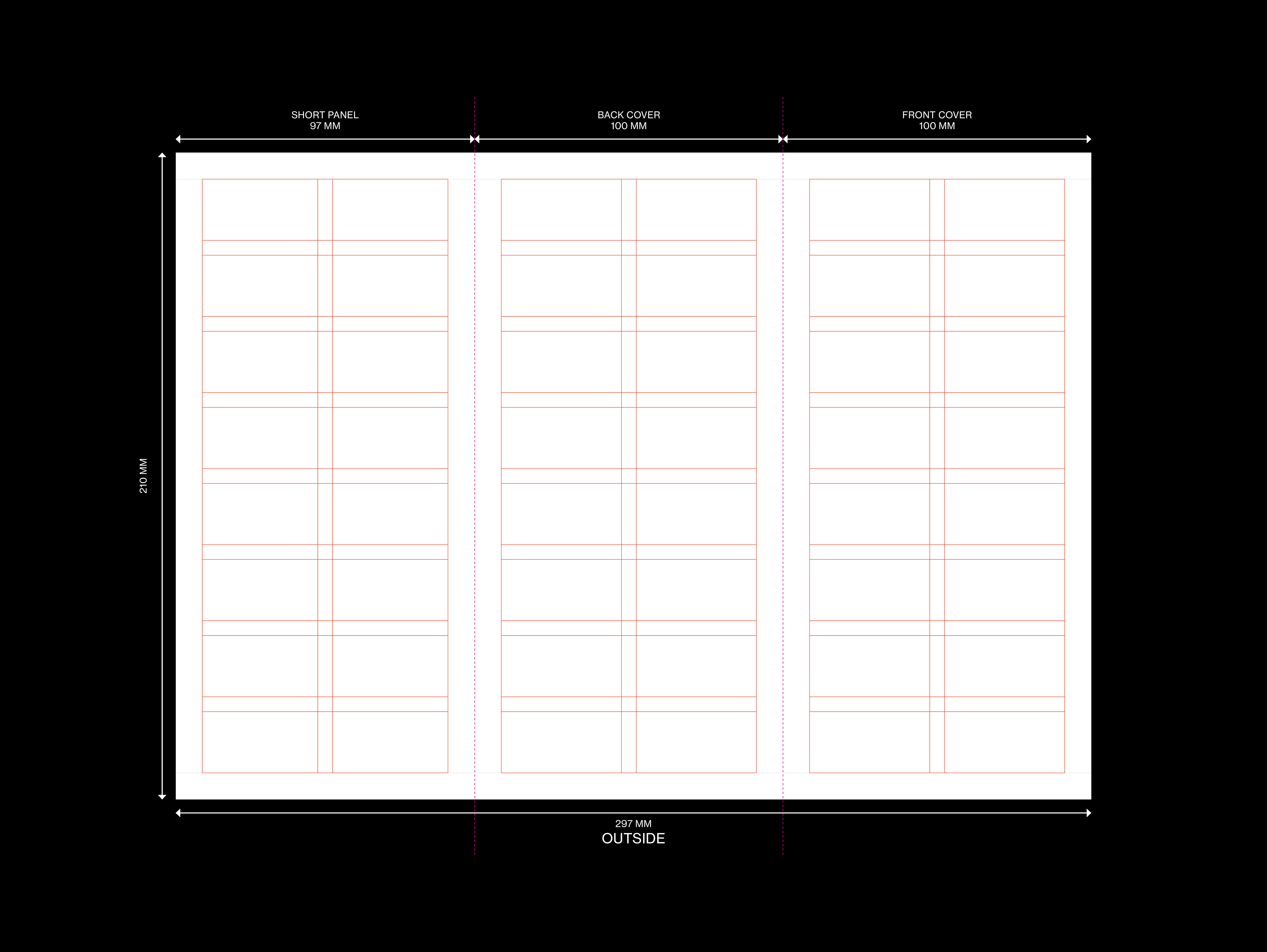 A4 Trifold / Leaflet / Brochure Grid System for Adobe InDesign