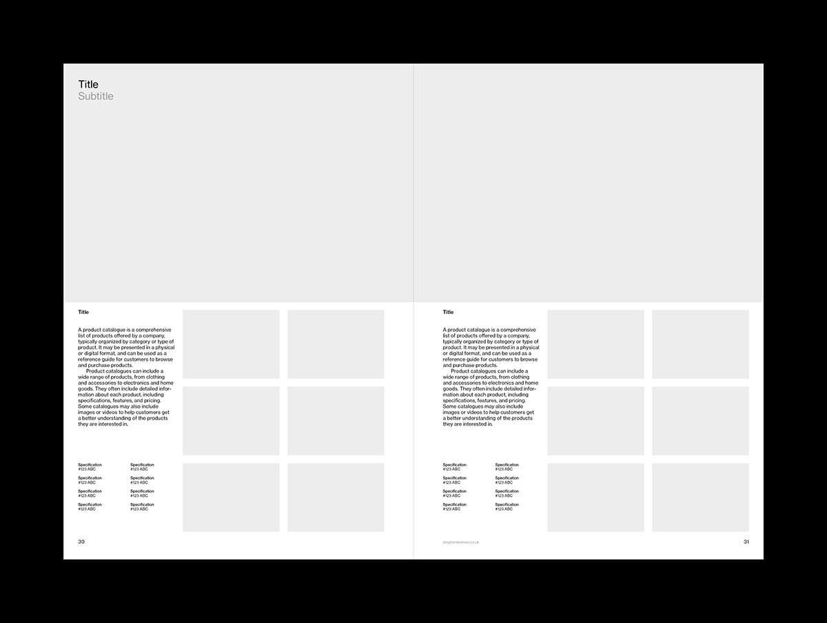 Stephen Kelman - A4 Catalogue Grid System for InDesign