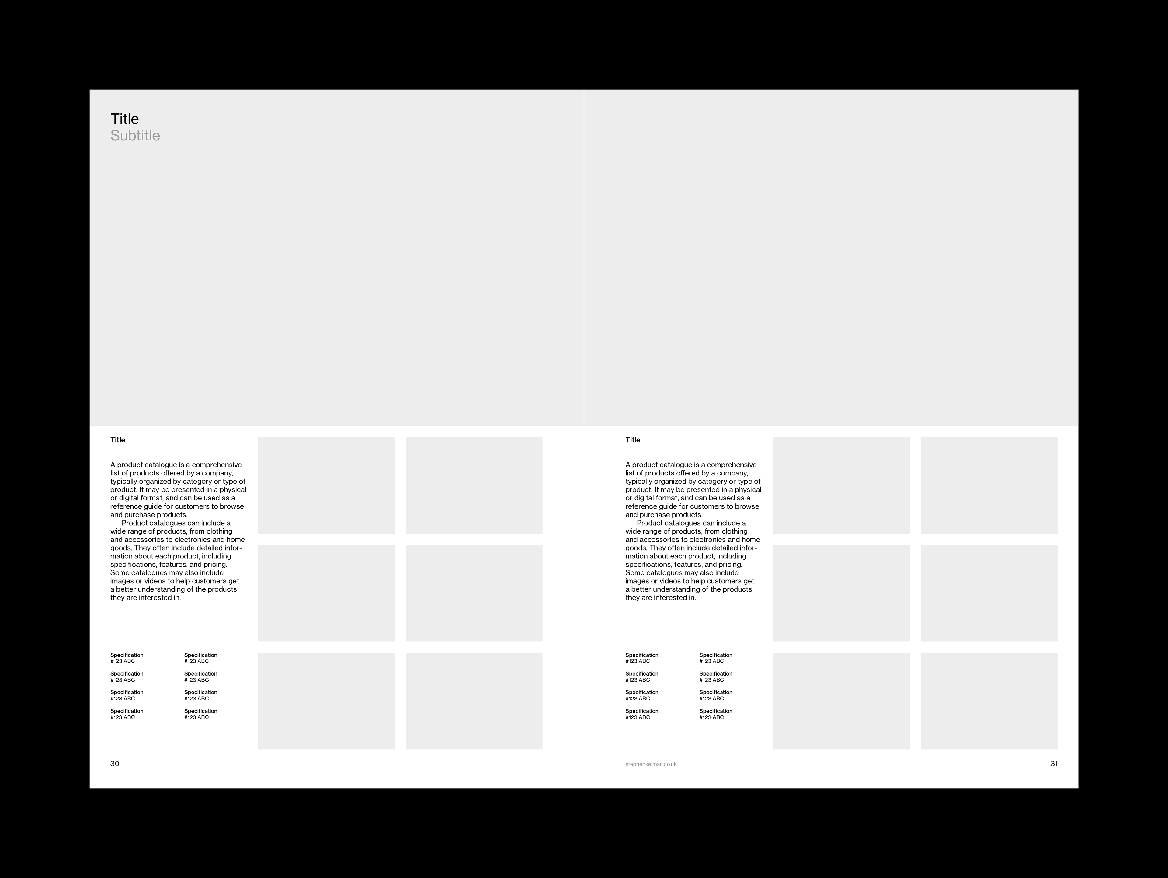 Product Catalogue Brochure A4 Grid System for InDesign | Mixed Product Spread