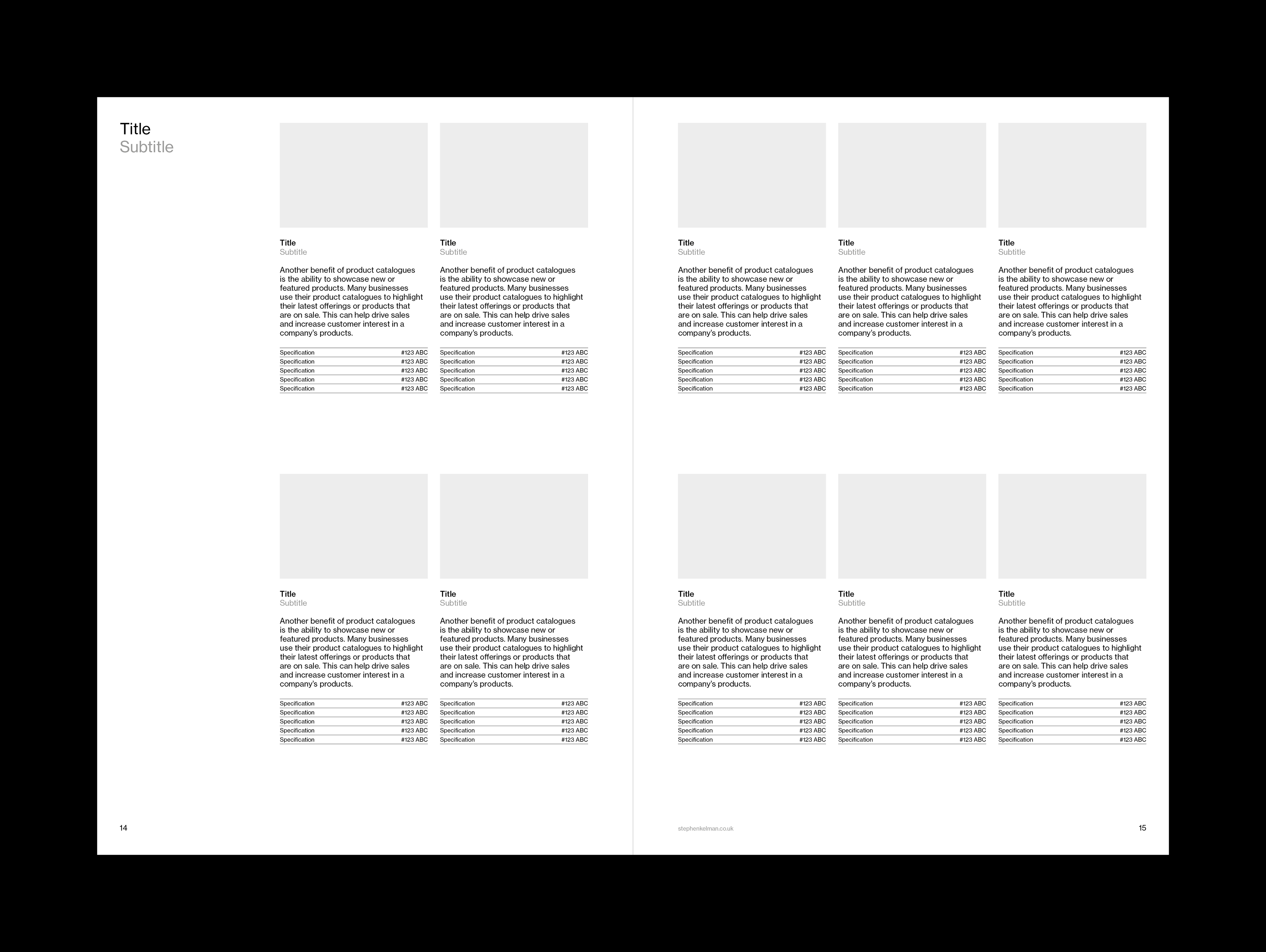 Product Catalogue Brochure A4 Grid System for InDesign | Page for Six Products