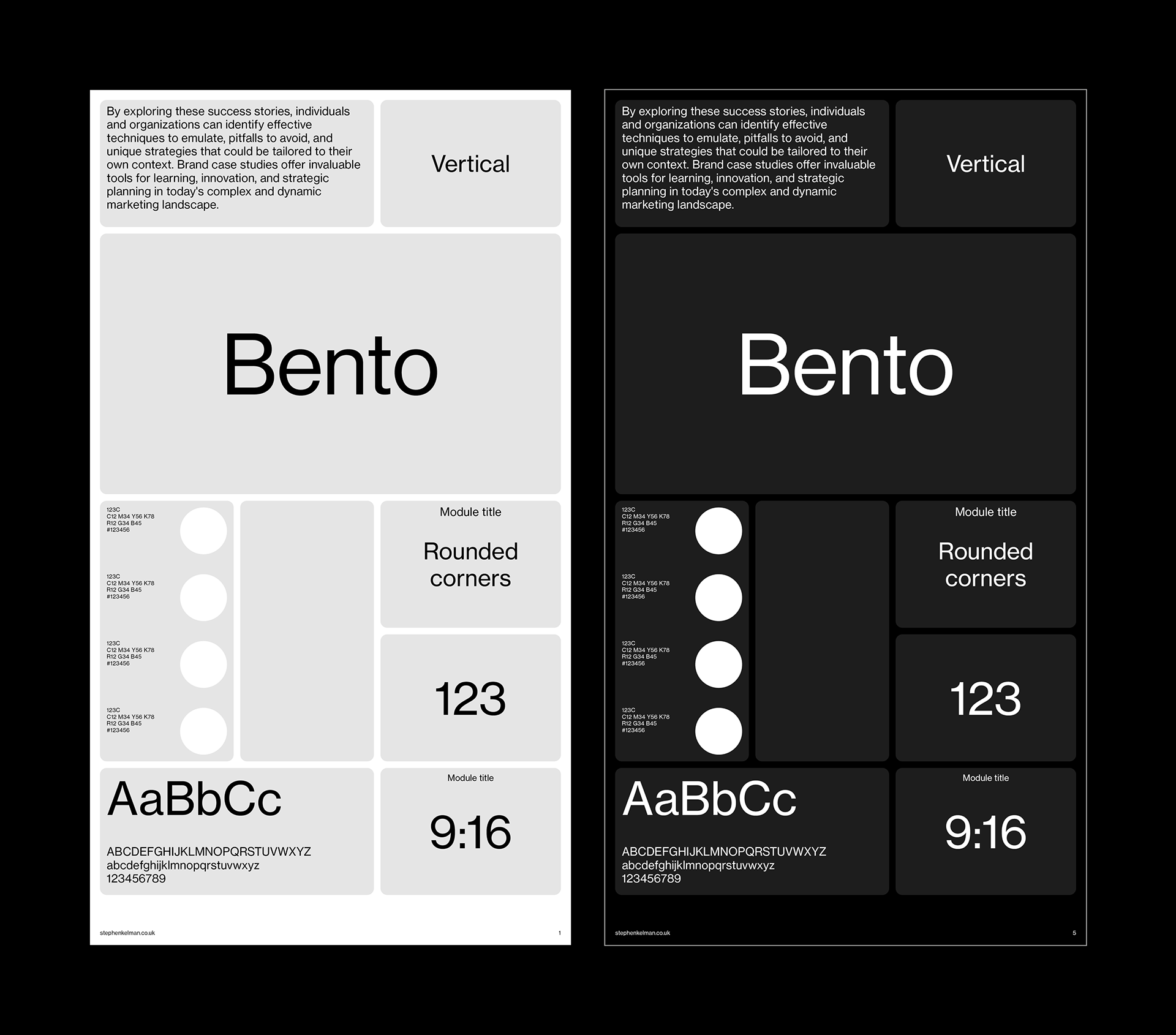 Stephen Kelman - Bento Presentation Grid System for InDesign | Portrait
