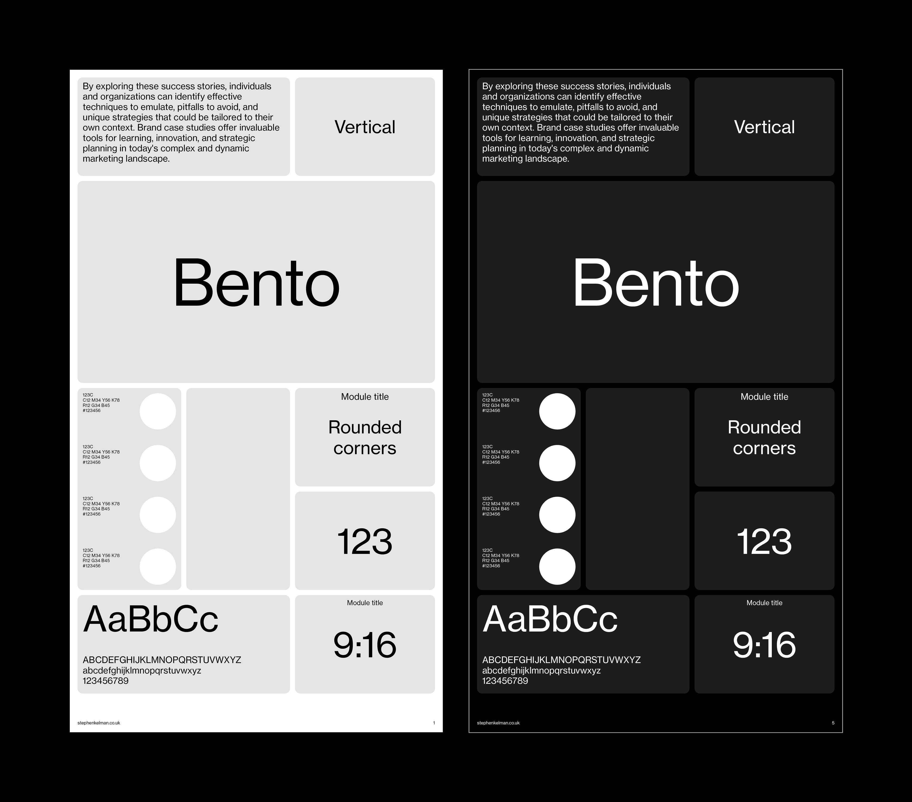 Stephen Kelman - Bento Presentation Grid System for InDesign | Portrait