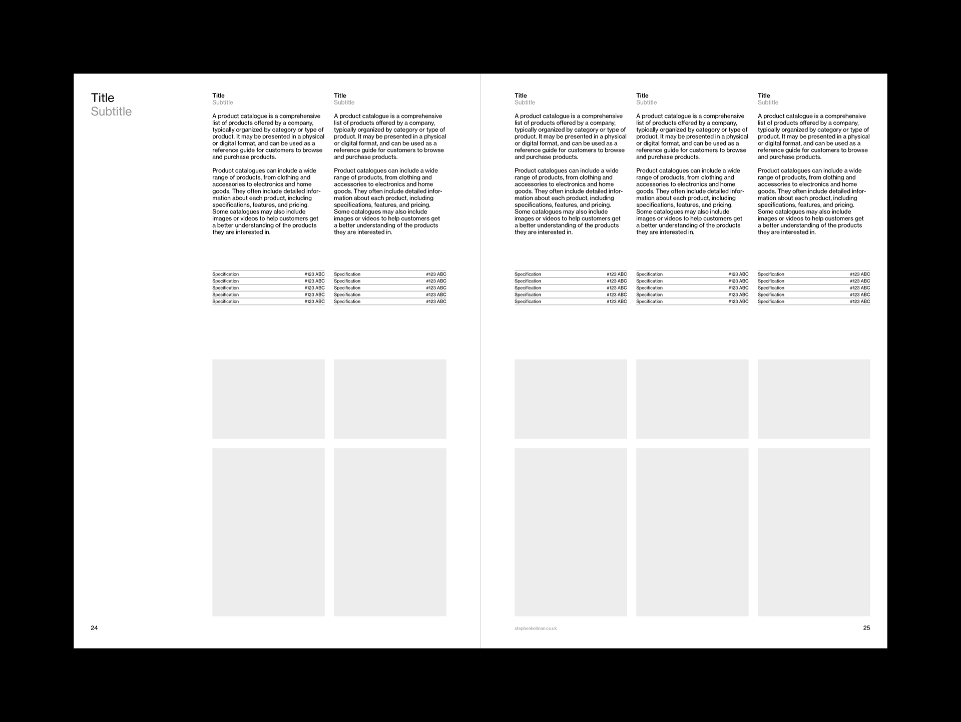 Stephen Kelman - A4 Catalogue Grid System for InDesign