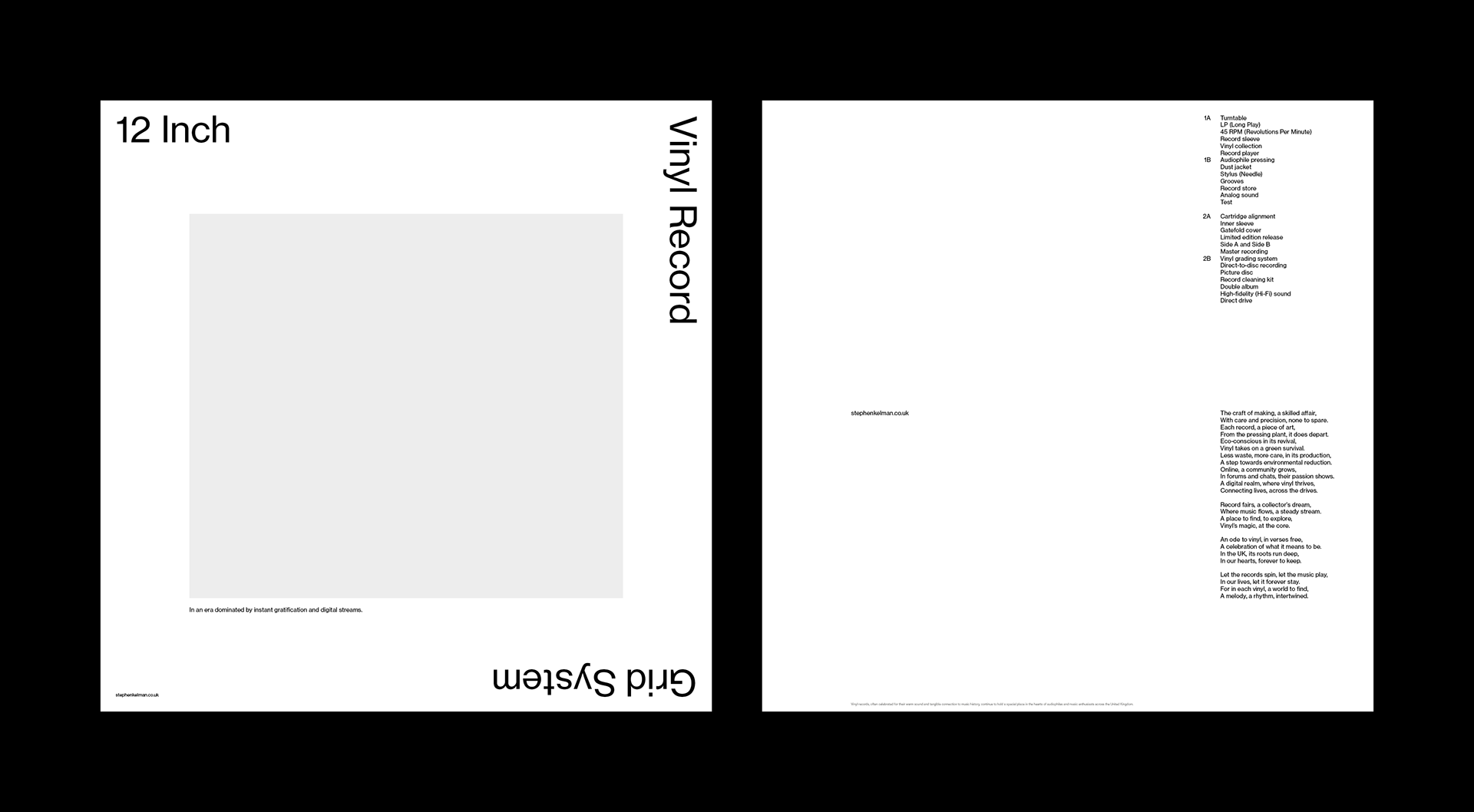 Stephen Kelman - 12 Inch Vinyl Record Sleeve Grid System for InDesign