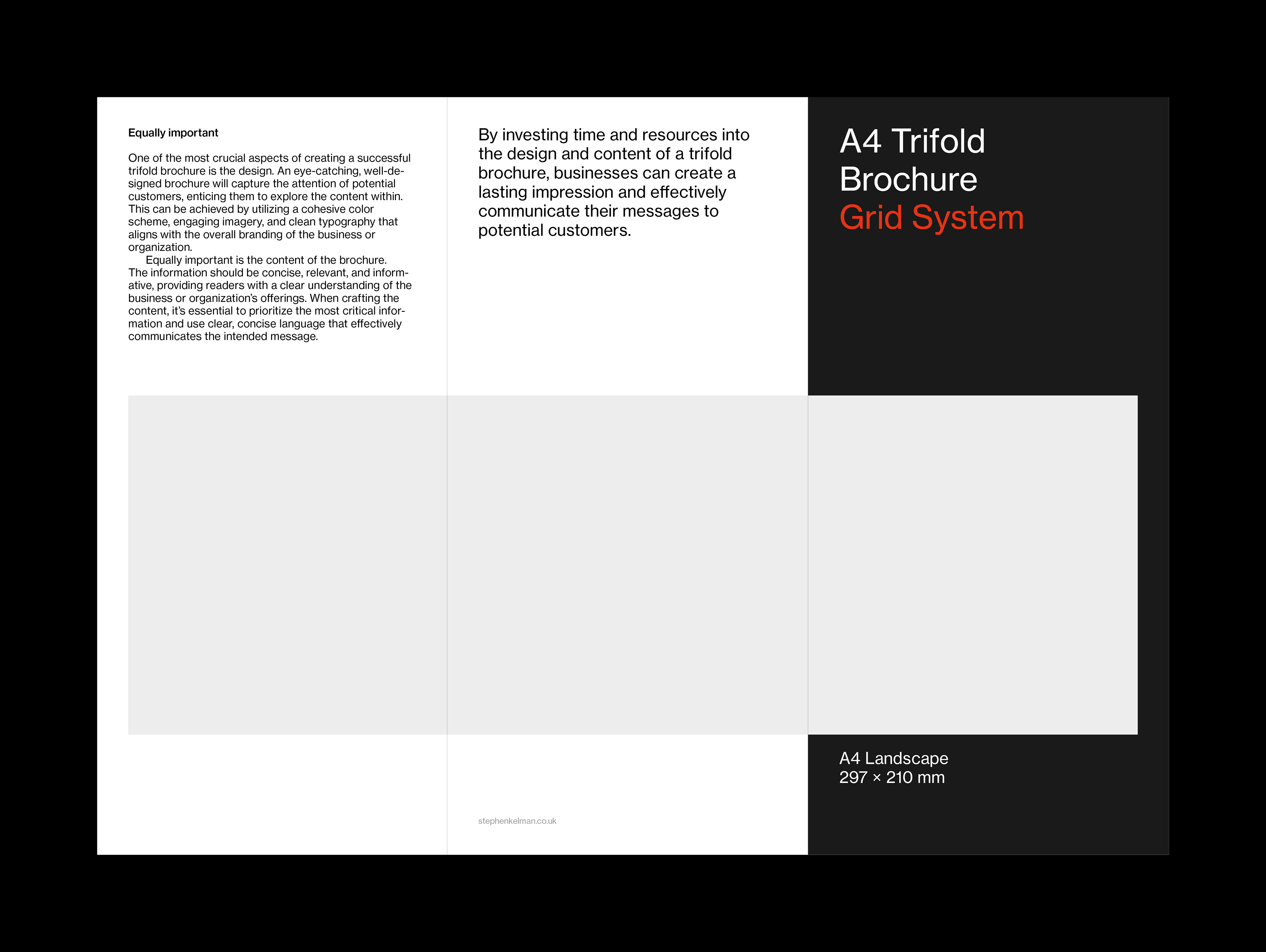 Outside spread layout for trifold brochure template