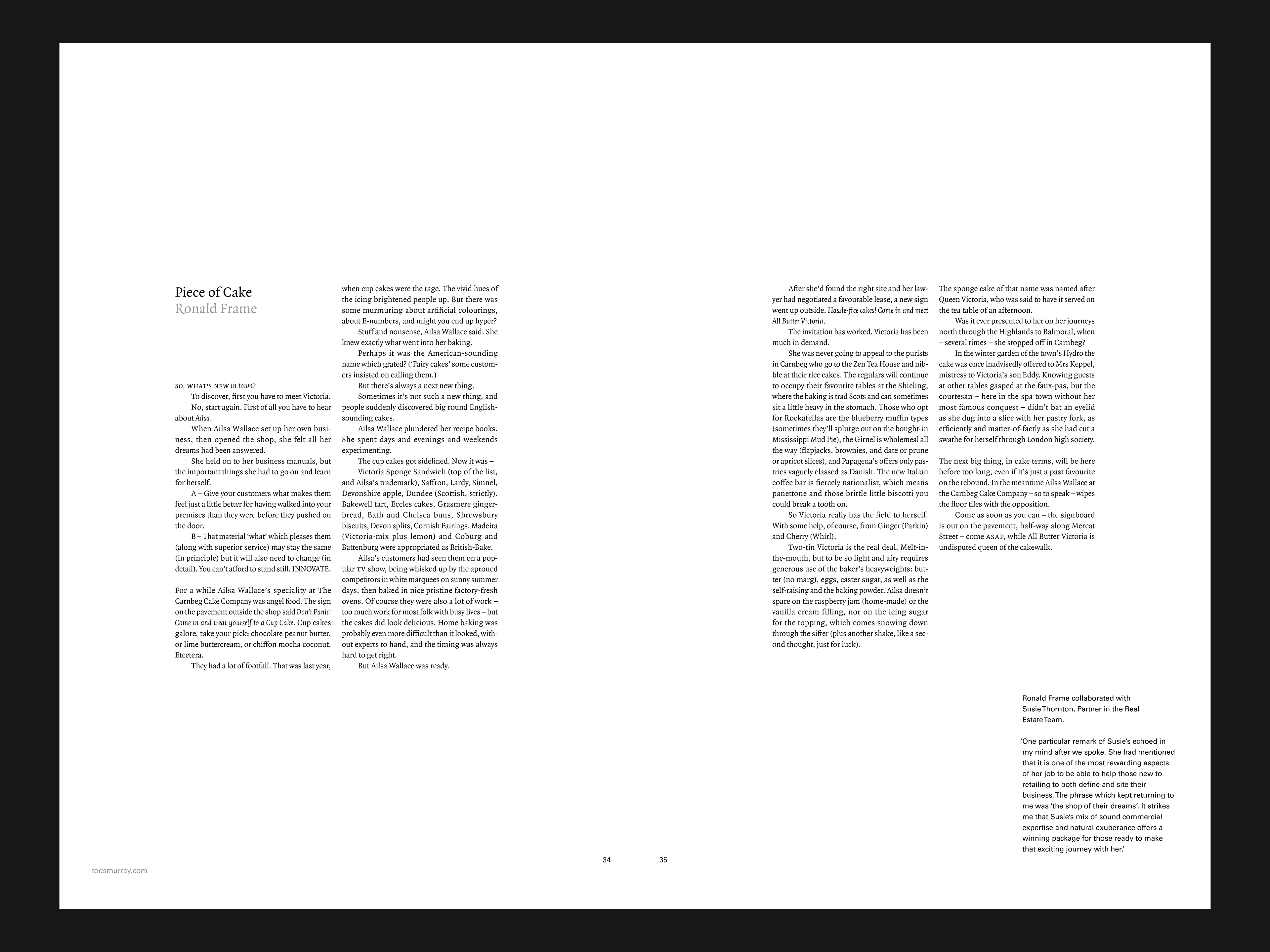 Editorial copy spread