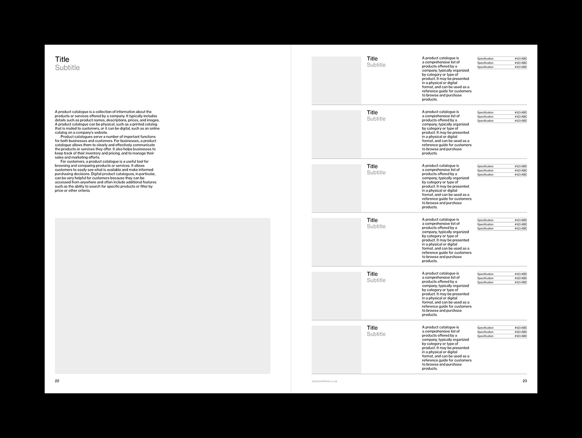 Stephen Kelman - A4 Catalogue Grid System for InDesign