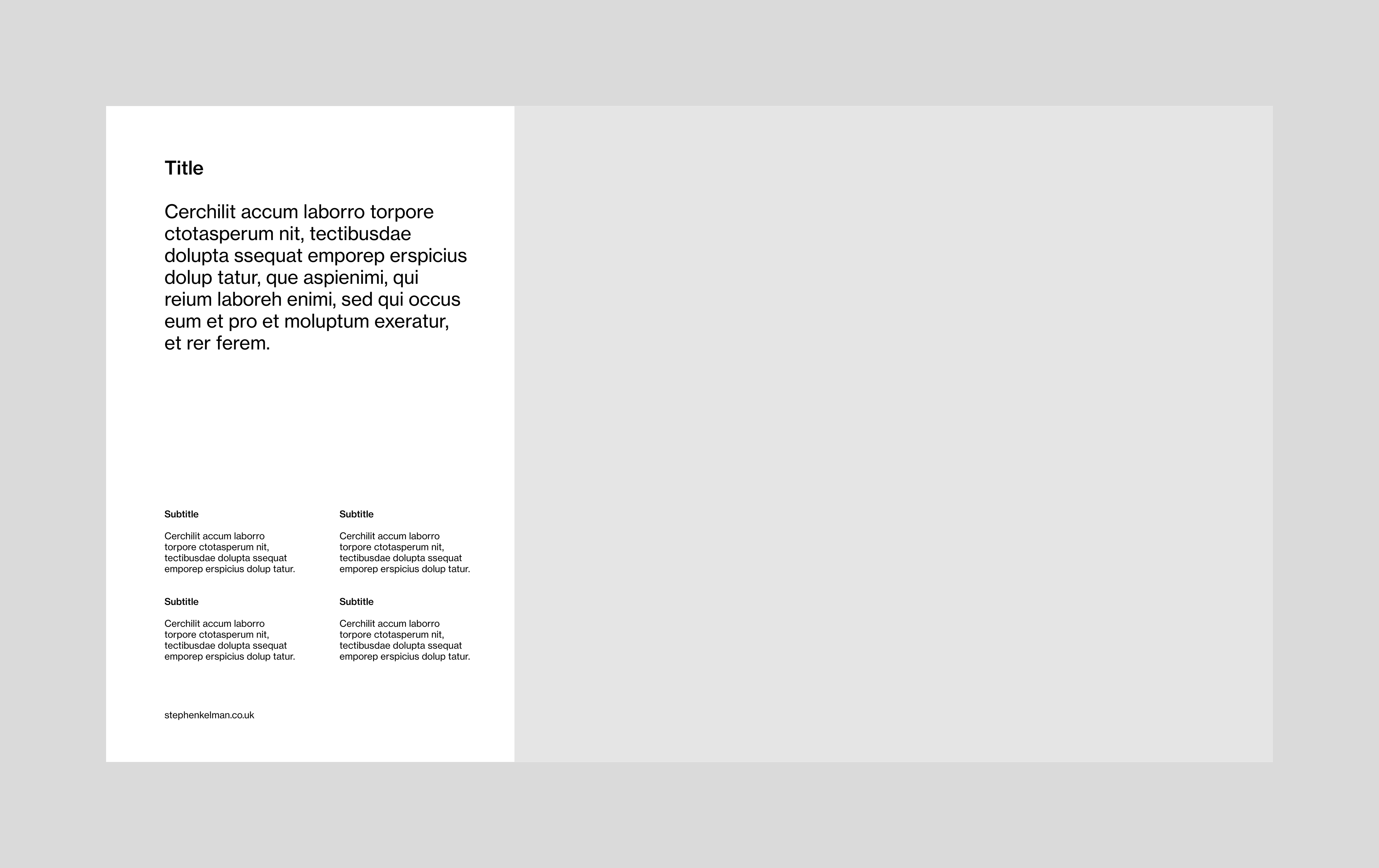 content page for a 16:9 presentation template. design features one large image and some text based content in different sizes