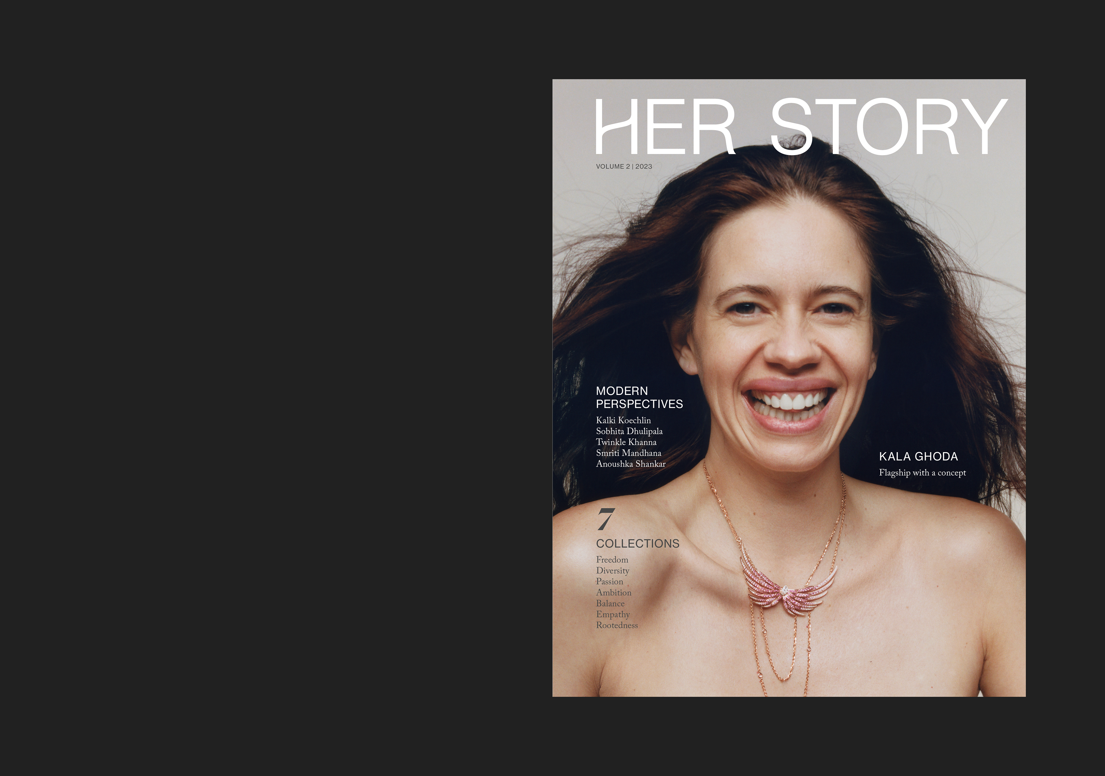 Cover design for Her Story magazine. This version has Kalki Koechlin as the cover star