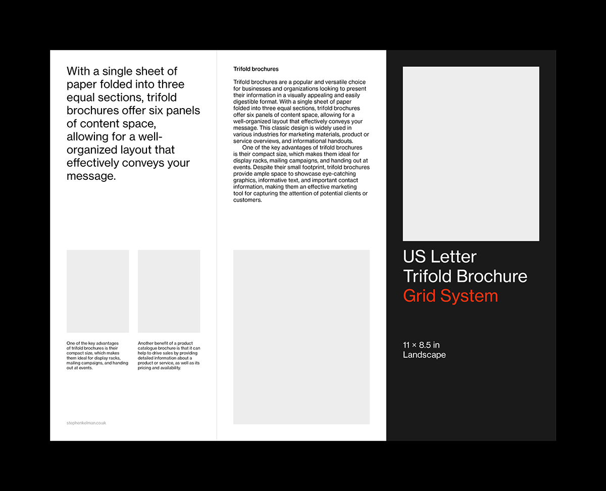 Stephen Kelman - US Letter Trifold Brochure Grid System for InDesign