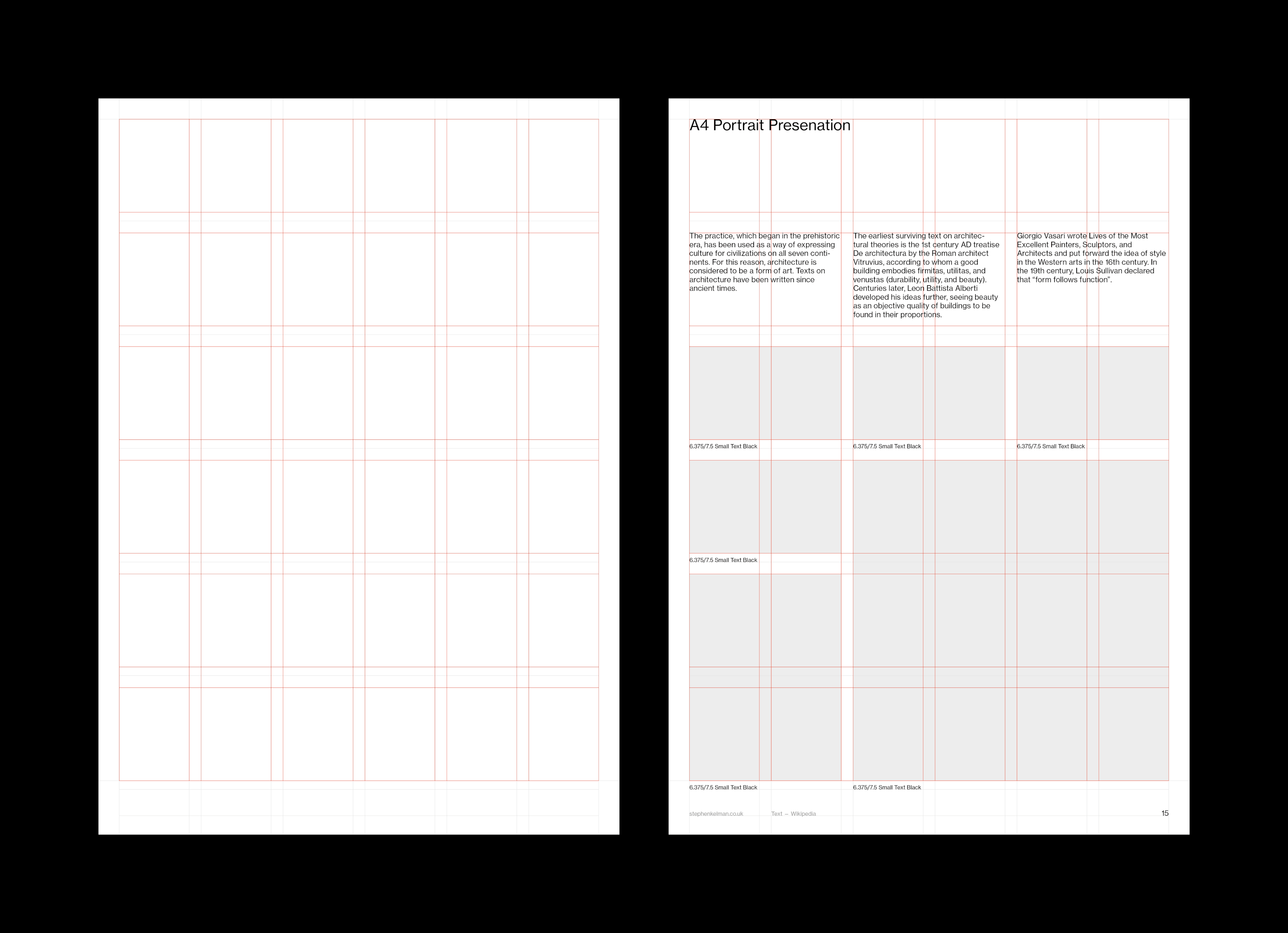 Stephen Kelman A4 Presentation Grid System for InDesign Portrait