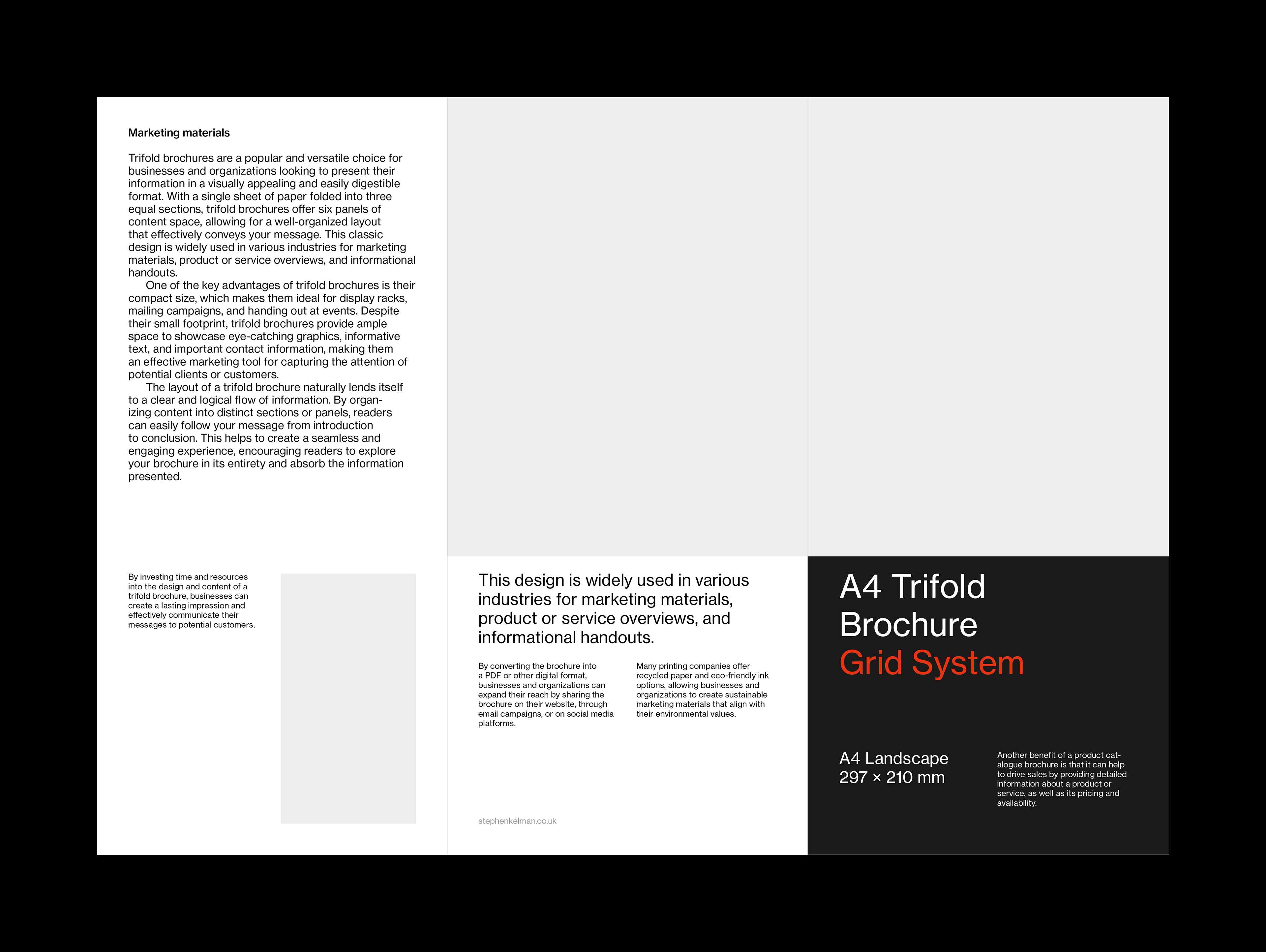 Outside spread layout for trifold brochure template