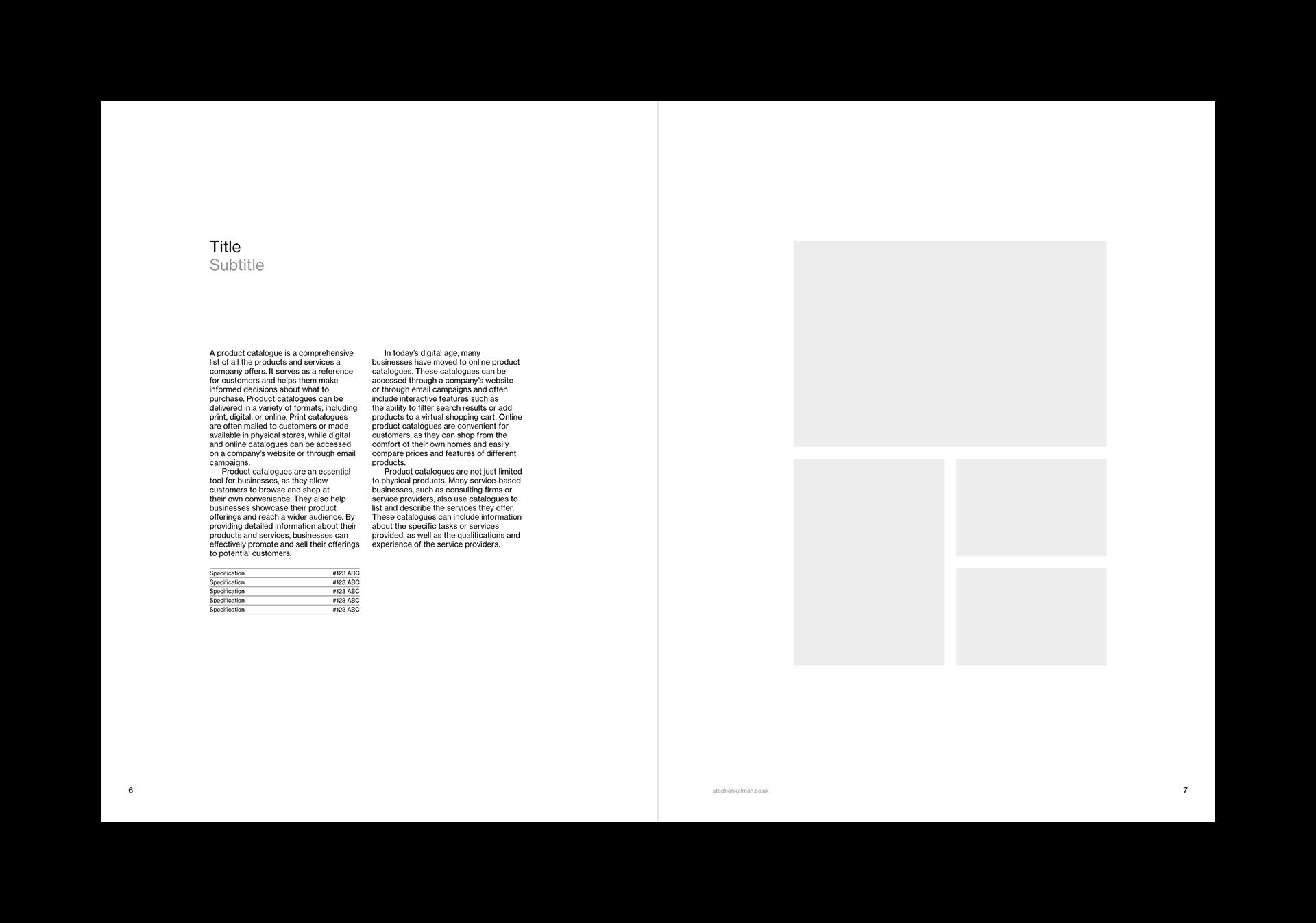 Stephen Kelman - US Letter Catalog Grid System for InDesign