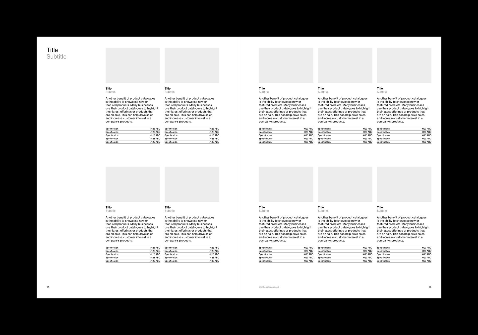 Stephen Kelman - US Letter Catalog Grid System for InDesign