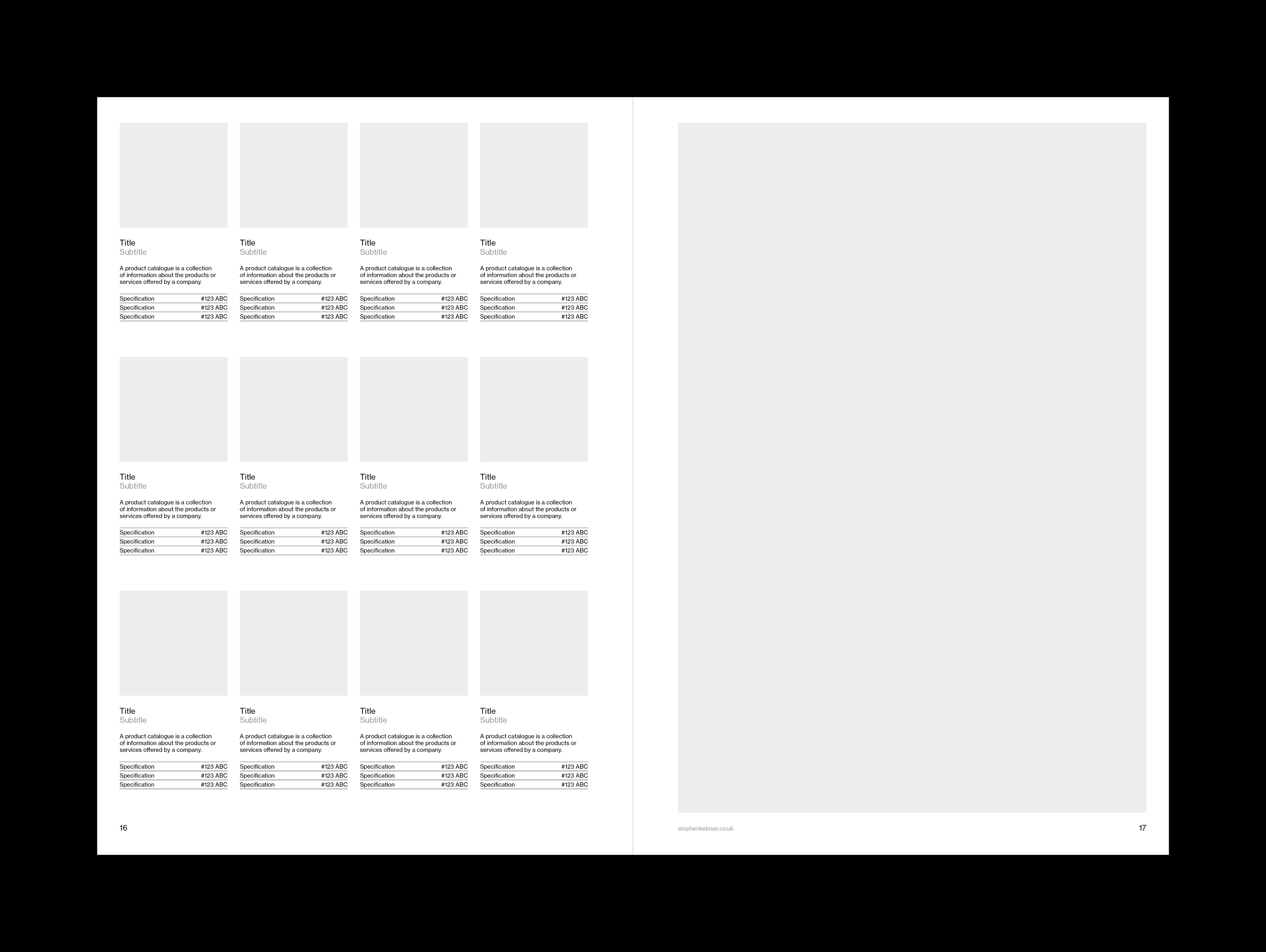 Product Catalogue Brochure A4 Grid System for InDesign | Page for 12 Products