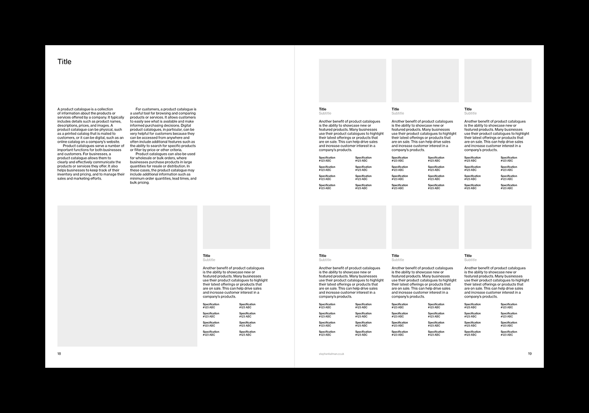 Stephen Kelman - US Letter Catalog Grid System for InDesign