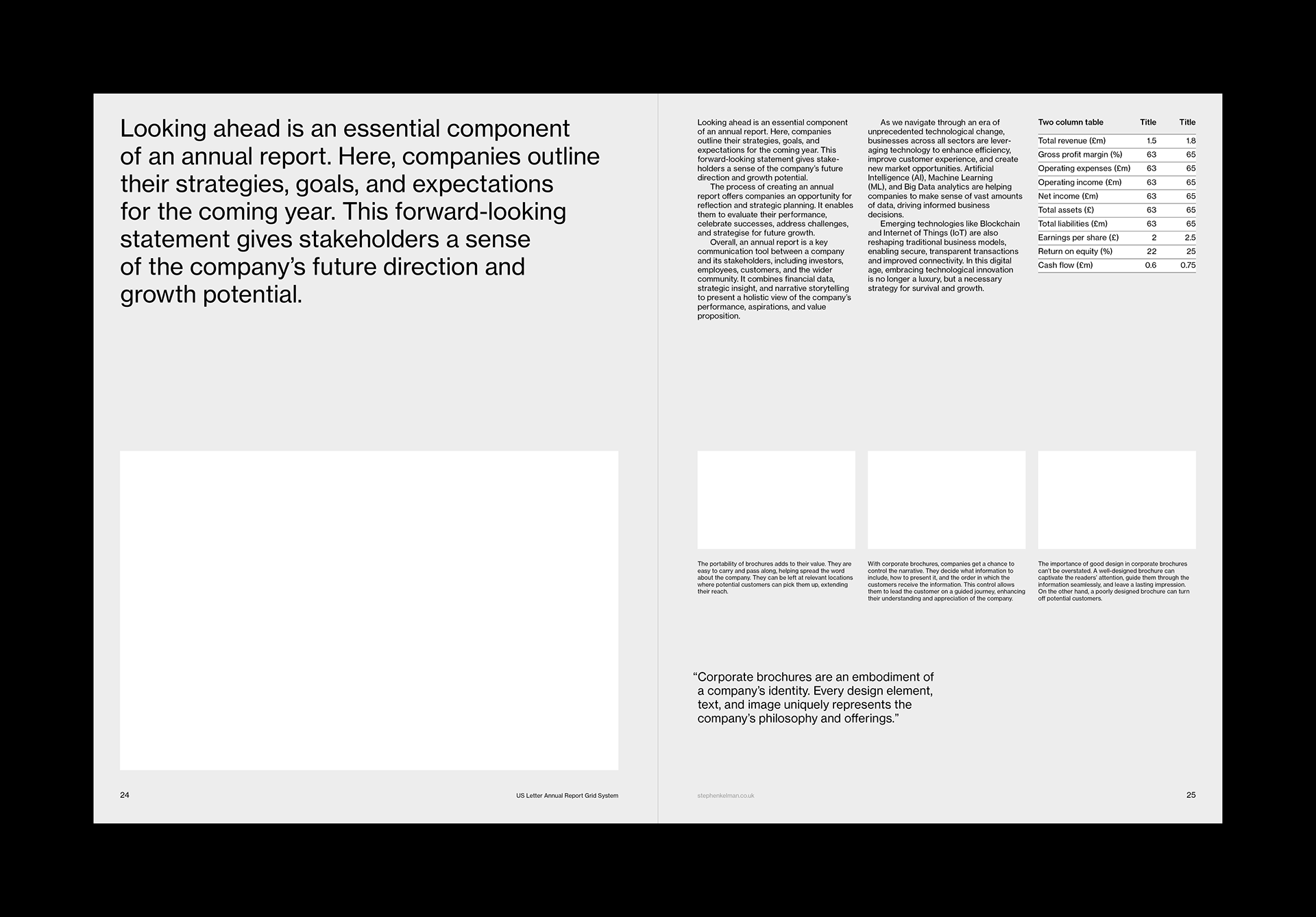 Stephen Kelman - US Letter Annual Report Grid System for InDesign