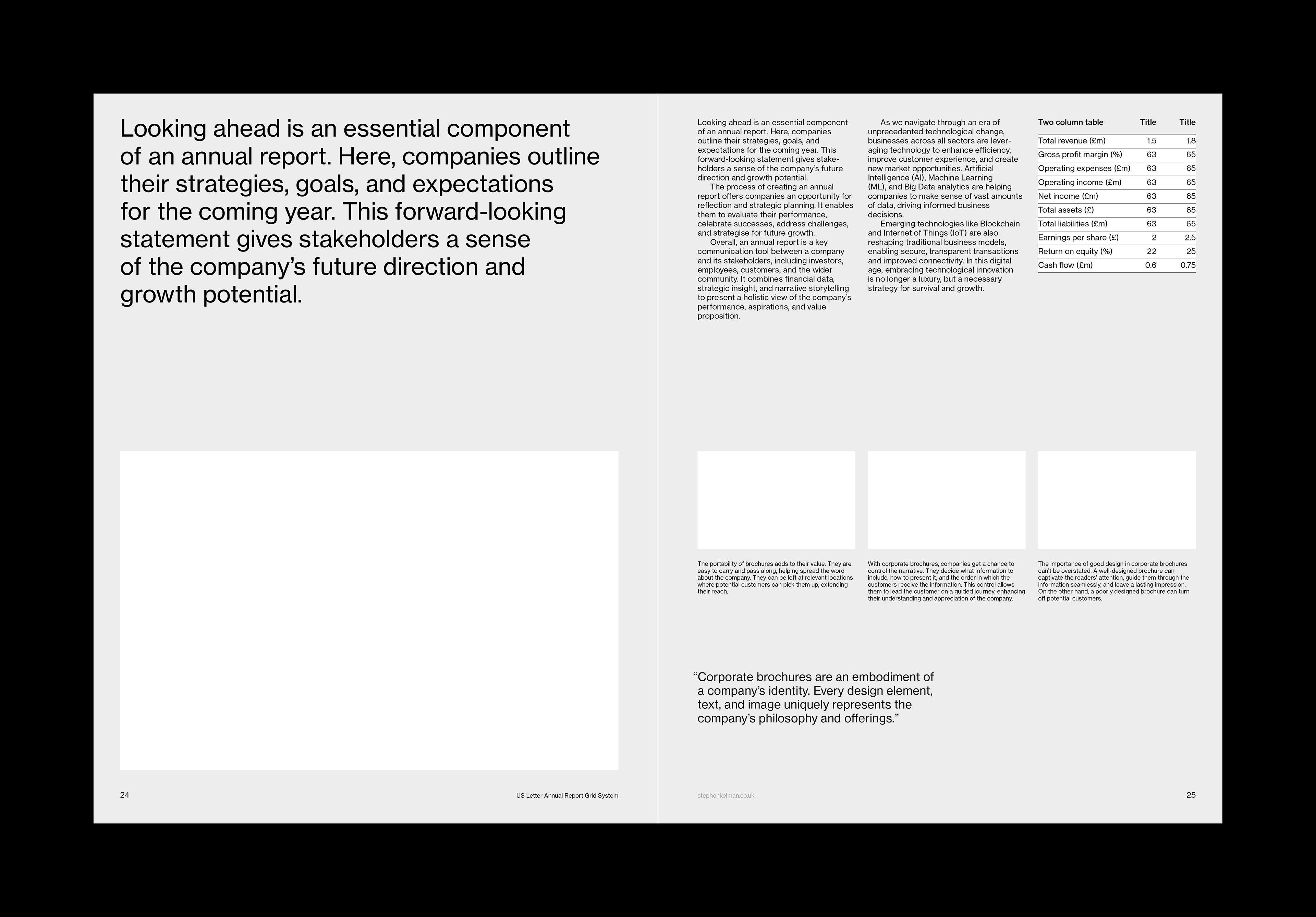 Stephen Kelman - US Letter Annual Report Grid System for InDesign