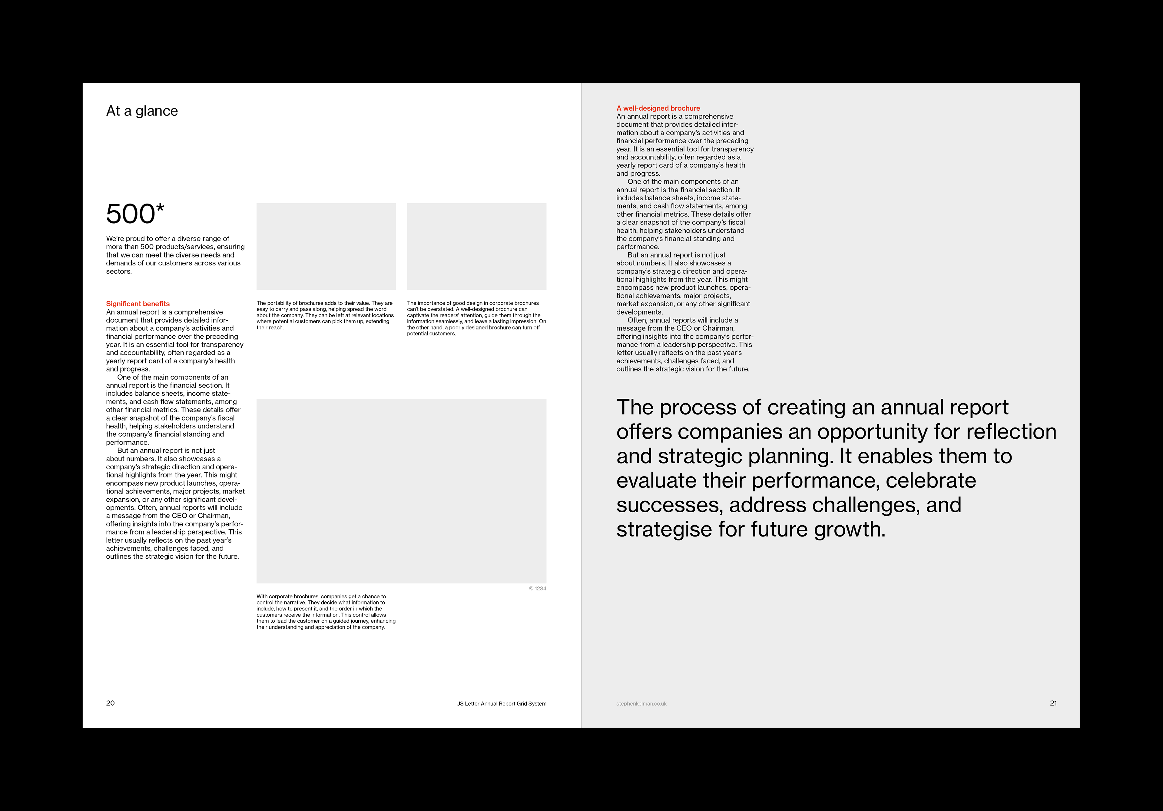 Stephen Kelman - US Letter Annual Report Grid System for InDesign