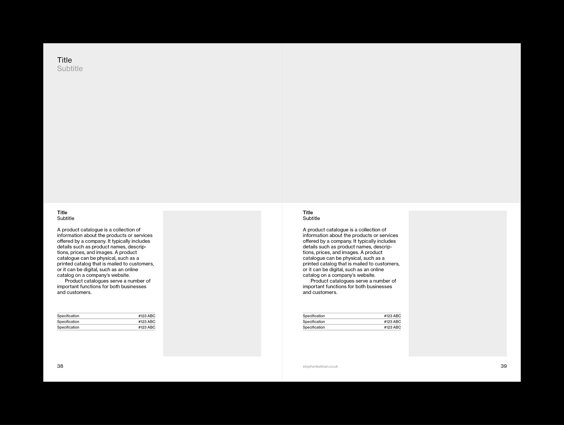Stephen Kelman - A5 Catalogue Grid System for InDesign