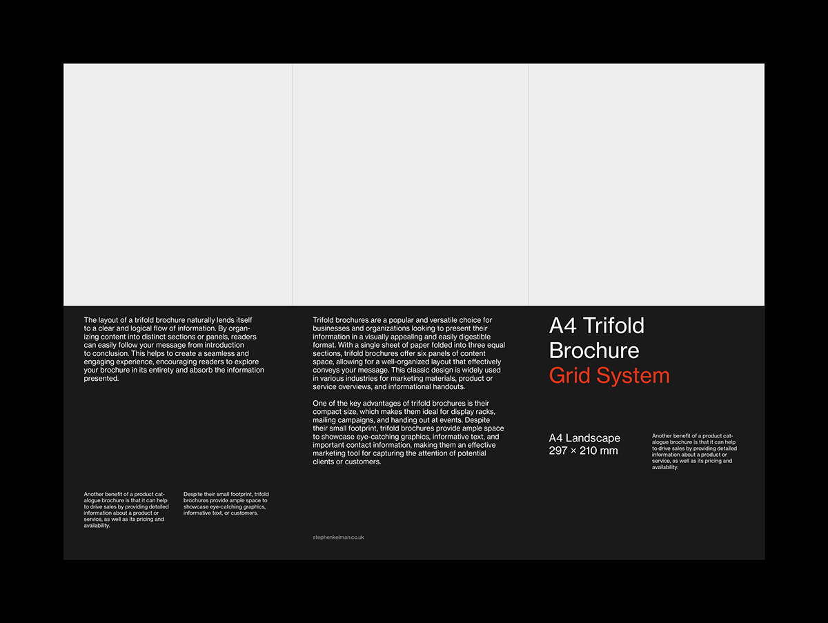 Stephen Kelman - A4 Trifold Brochure Grid System for InDesign