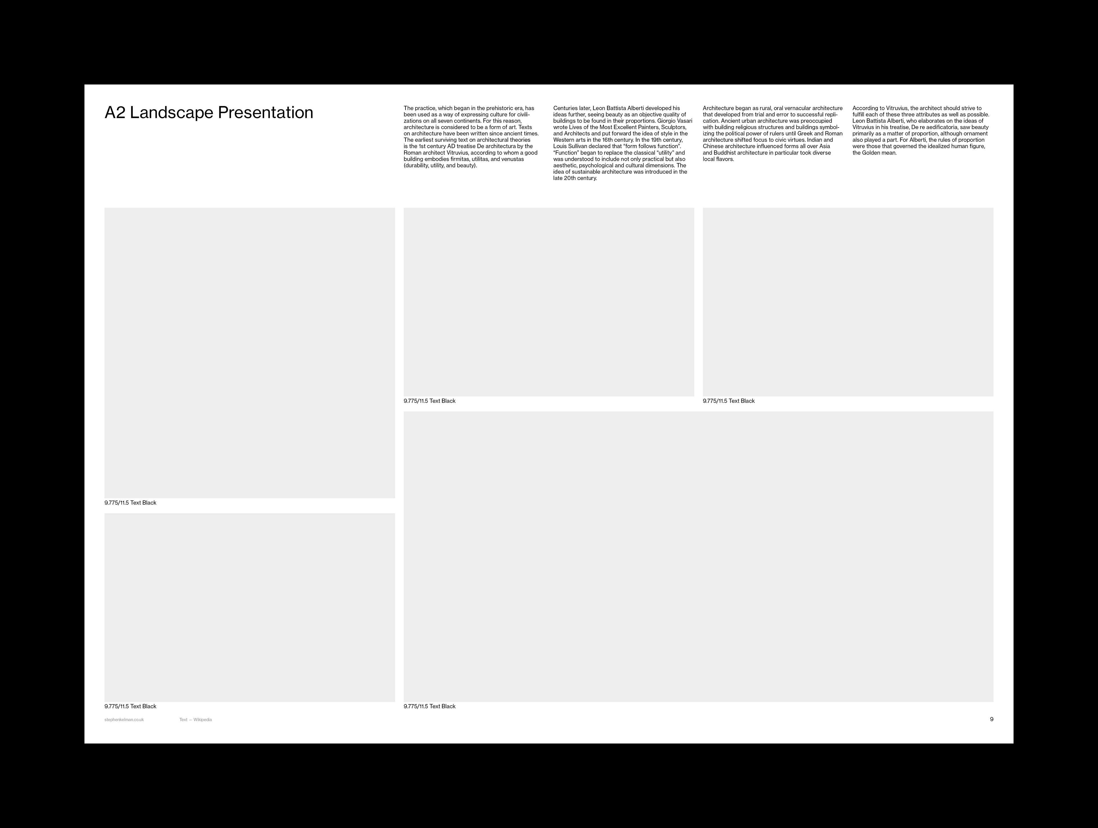 Stephen Kelman - A2 Presentation Grid System for InDesign